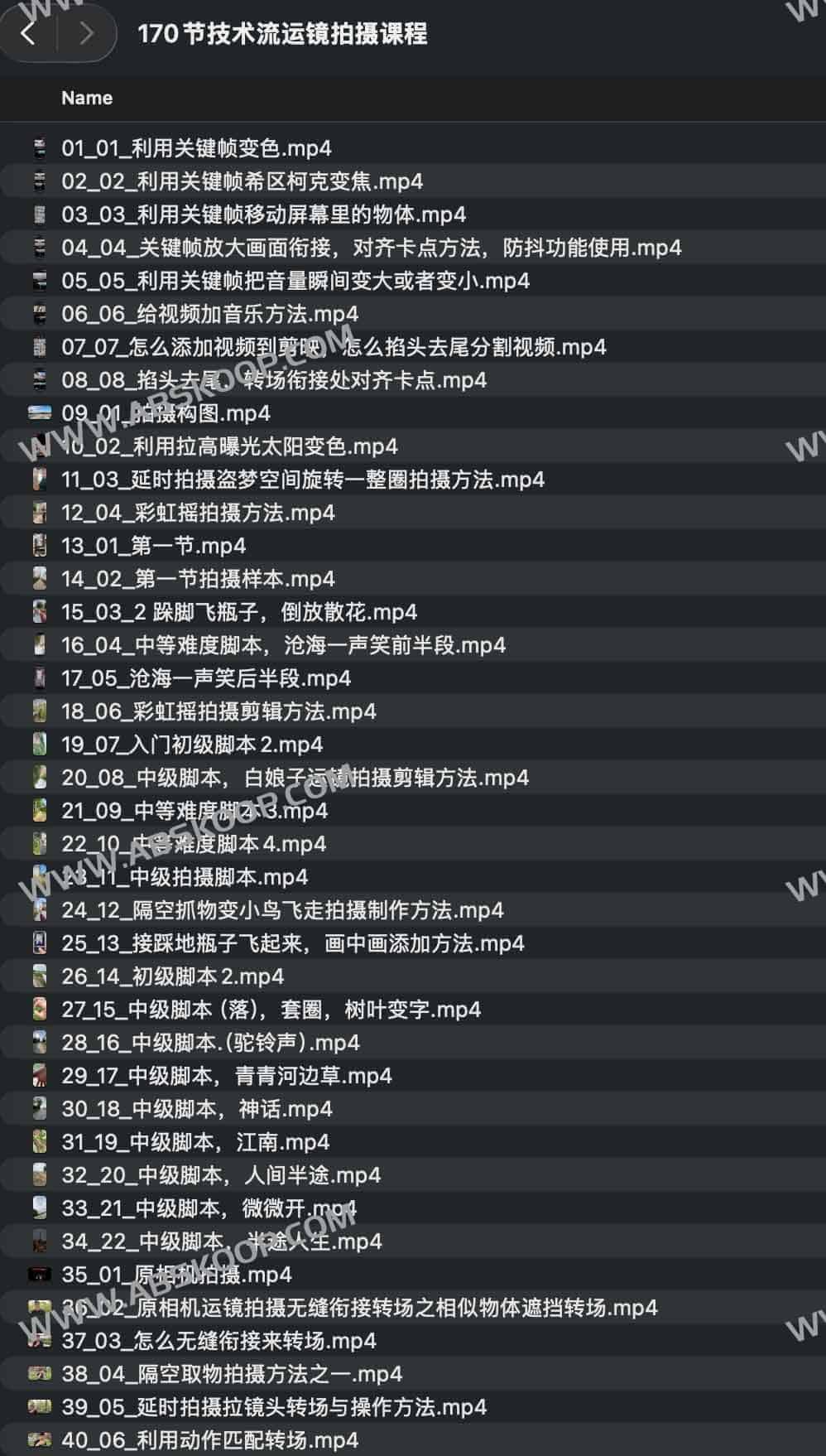 170节技术流运镜拍摄课程