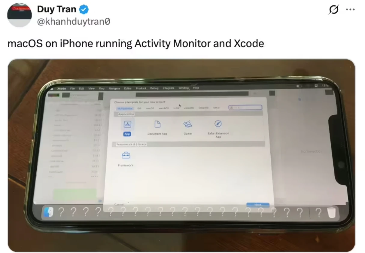 跨系统“融合”：开发者成功在越狱 iPhone 上基于 iOS 内核运行 macOS 图形界面插图