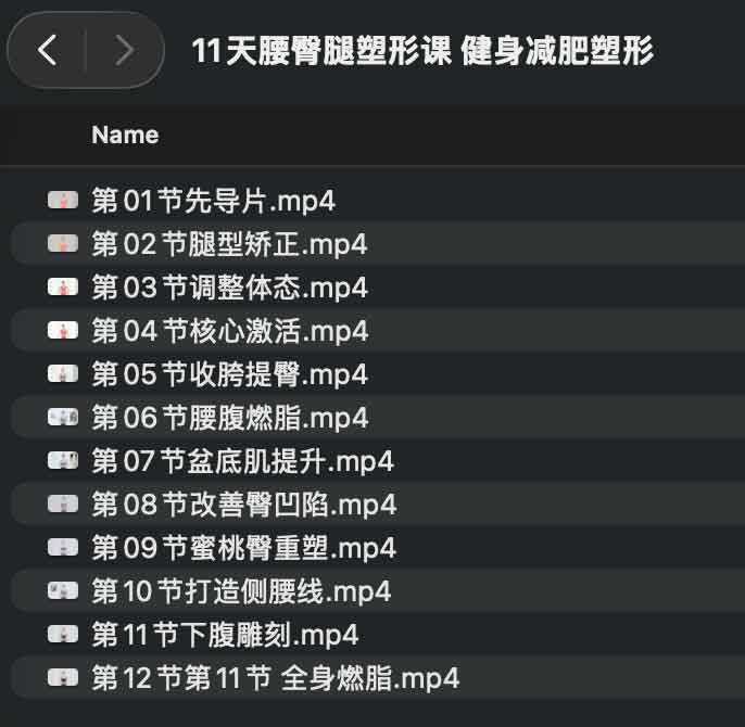 11天腰臀腿塑形课 健身减肥塑形