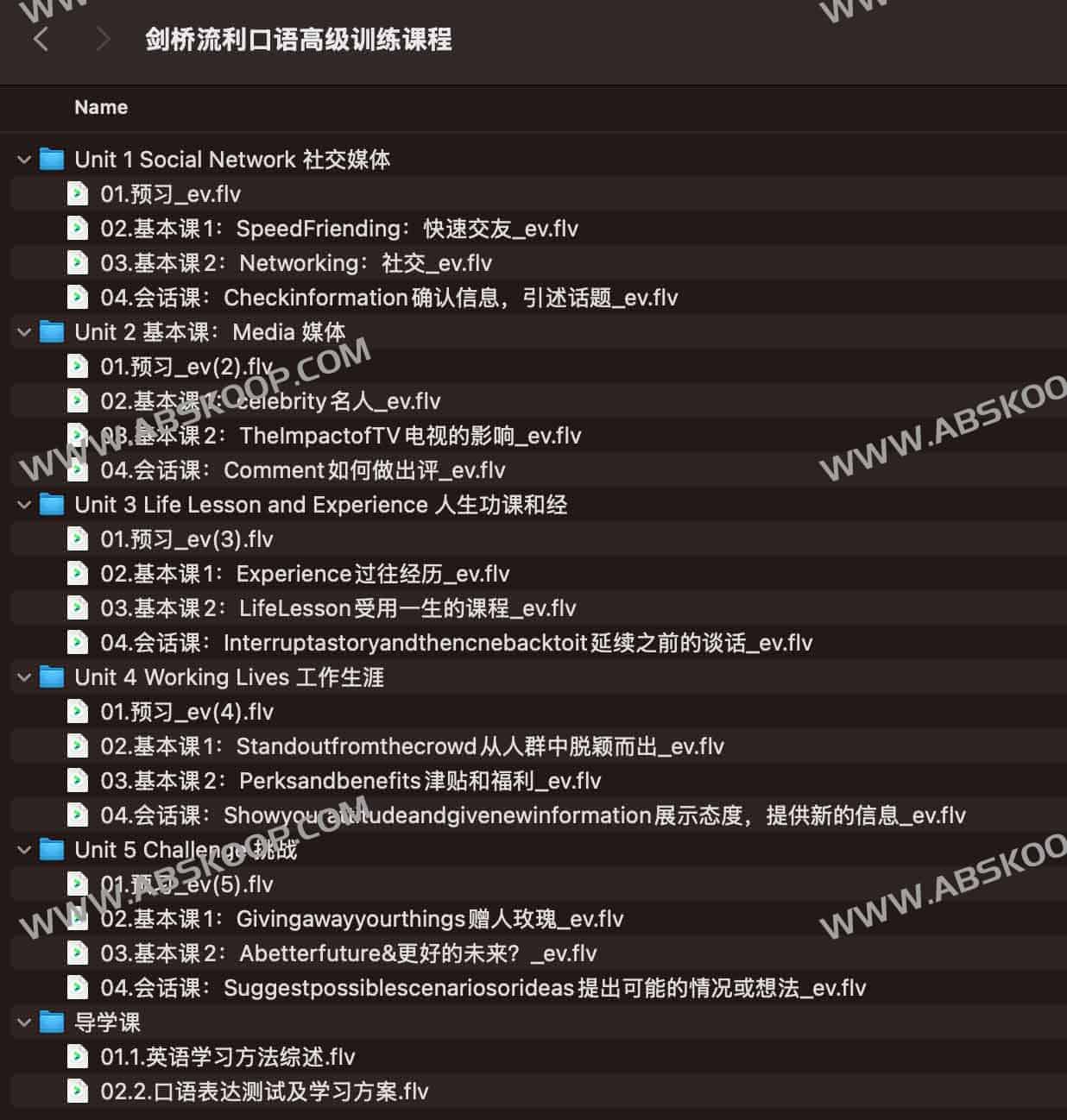 剑桥流利口语高级训练课程
