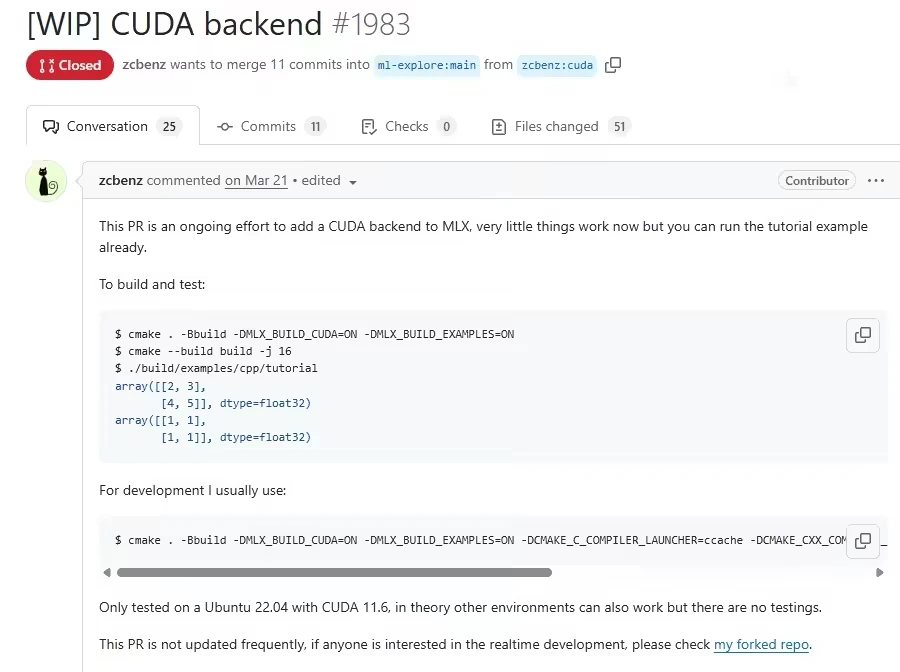 苹果 AI 框架 MLX 正新增英伟达 CUDA 支持，助开发者降低硬件成本插图