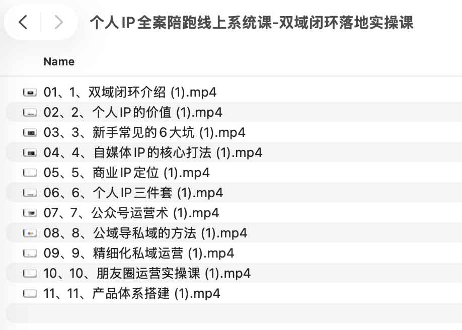 个人IP全案陪跑线上系统课-双域闭环落地实操课