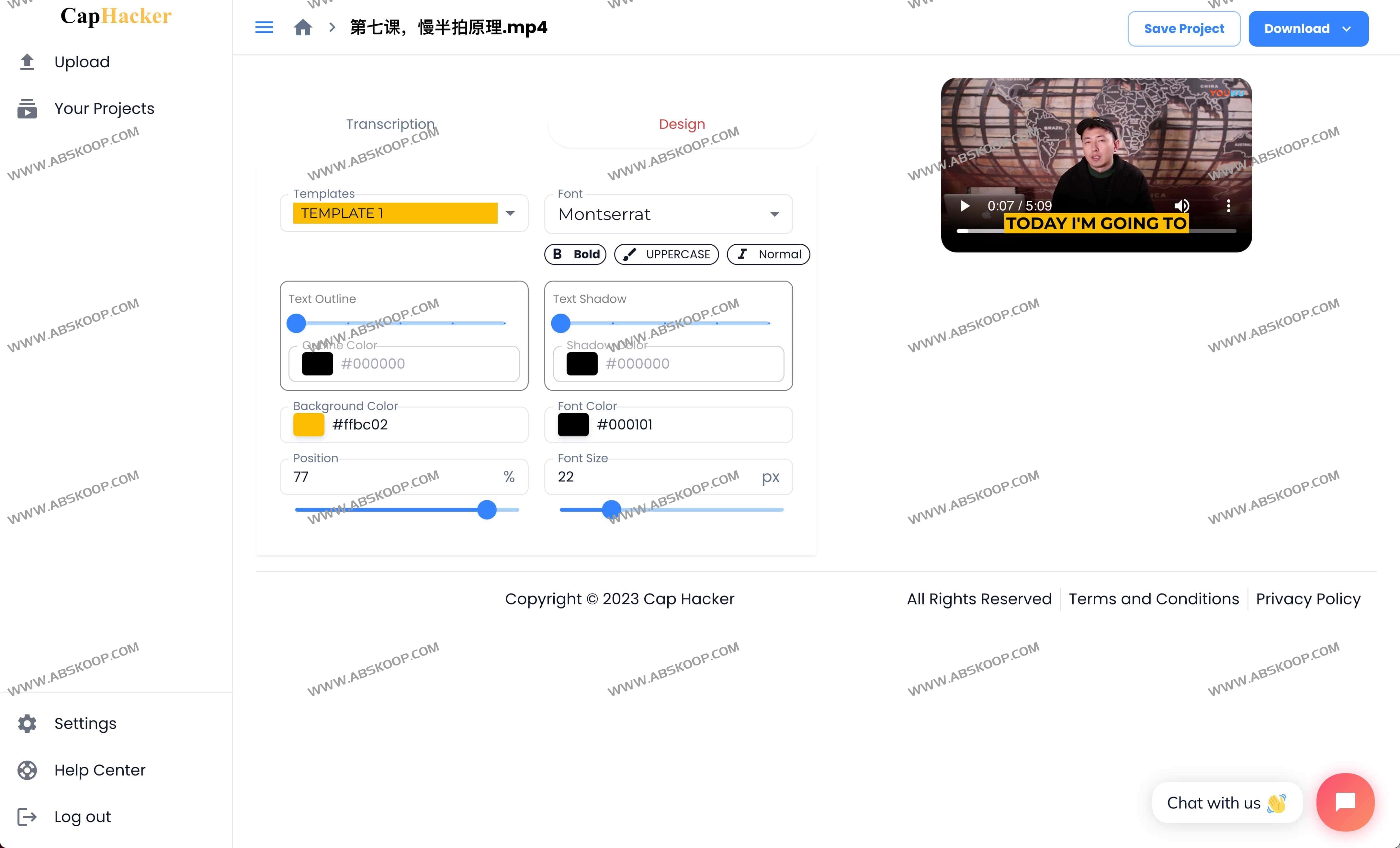 CapHacker-免费无水印AI视频字幕生成器