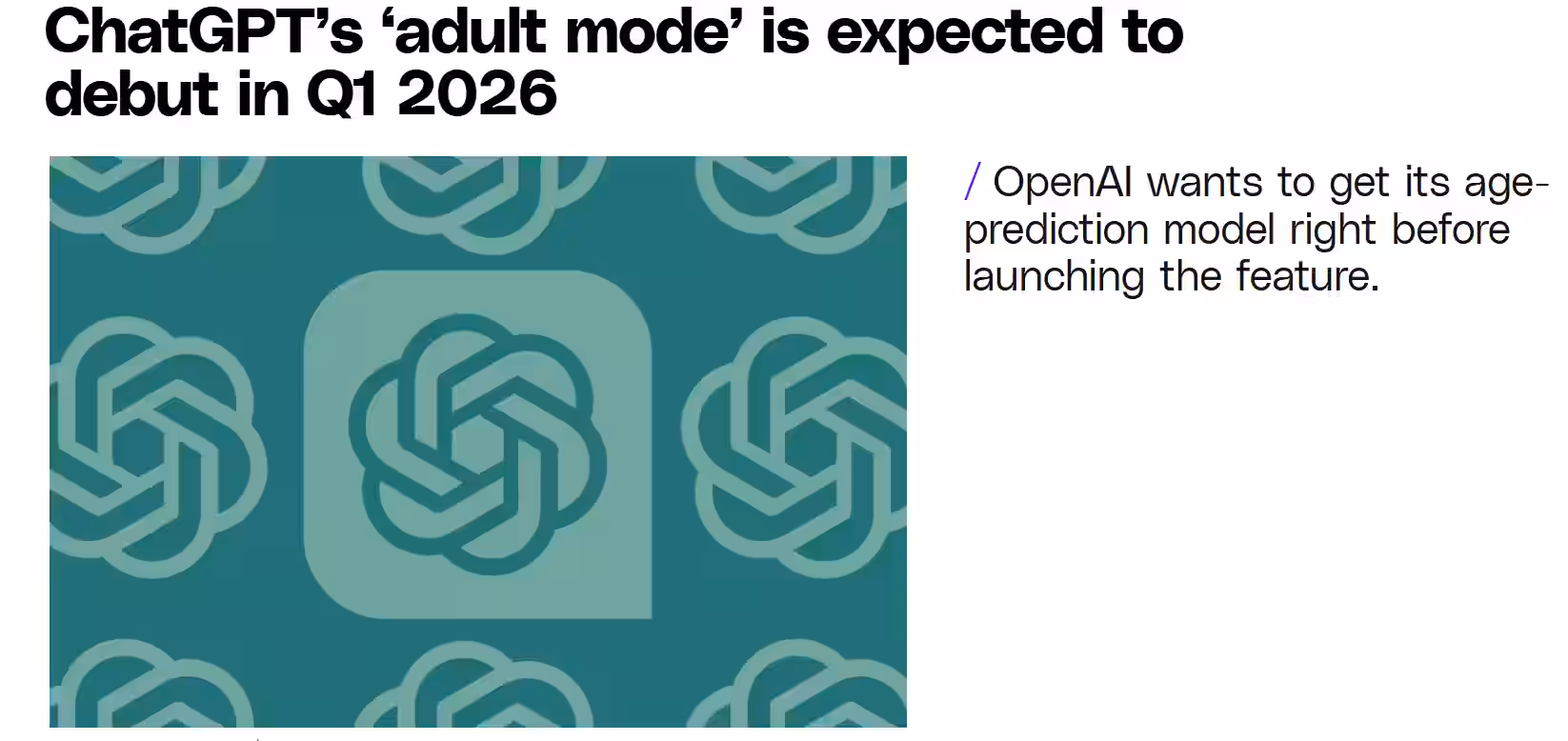 OpenAI：ChatGPT“成人模式”预计 2026 年第一季度上线插图