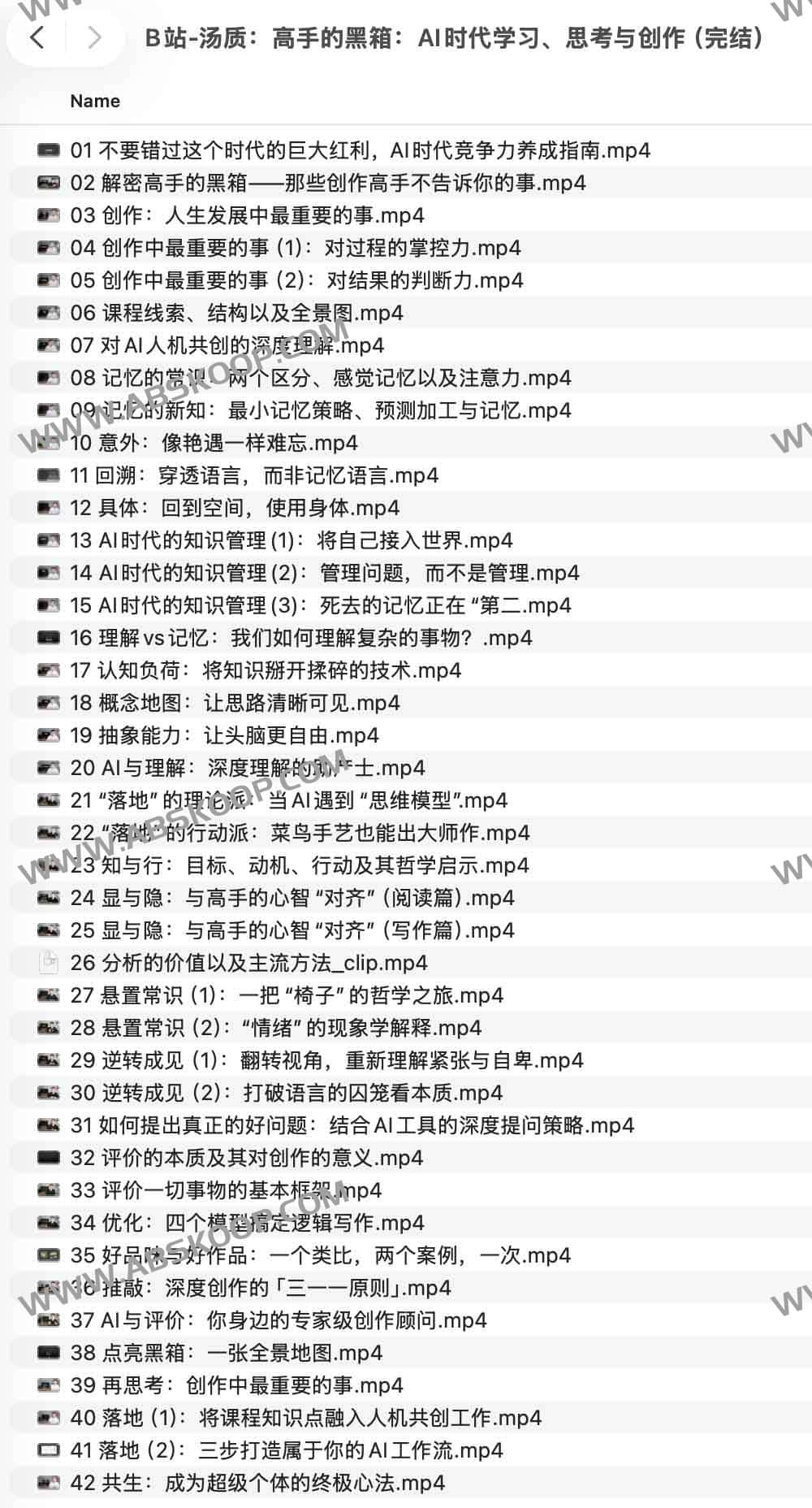 B站-汤质：高手的黑箱：AI时代学习、思考与创作（完结）
