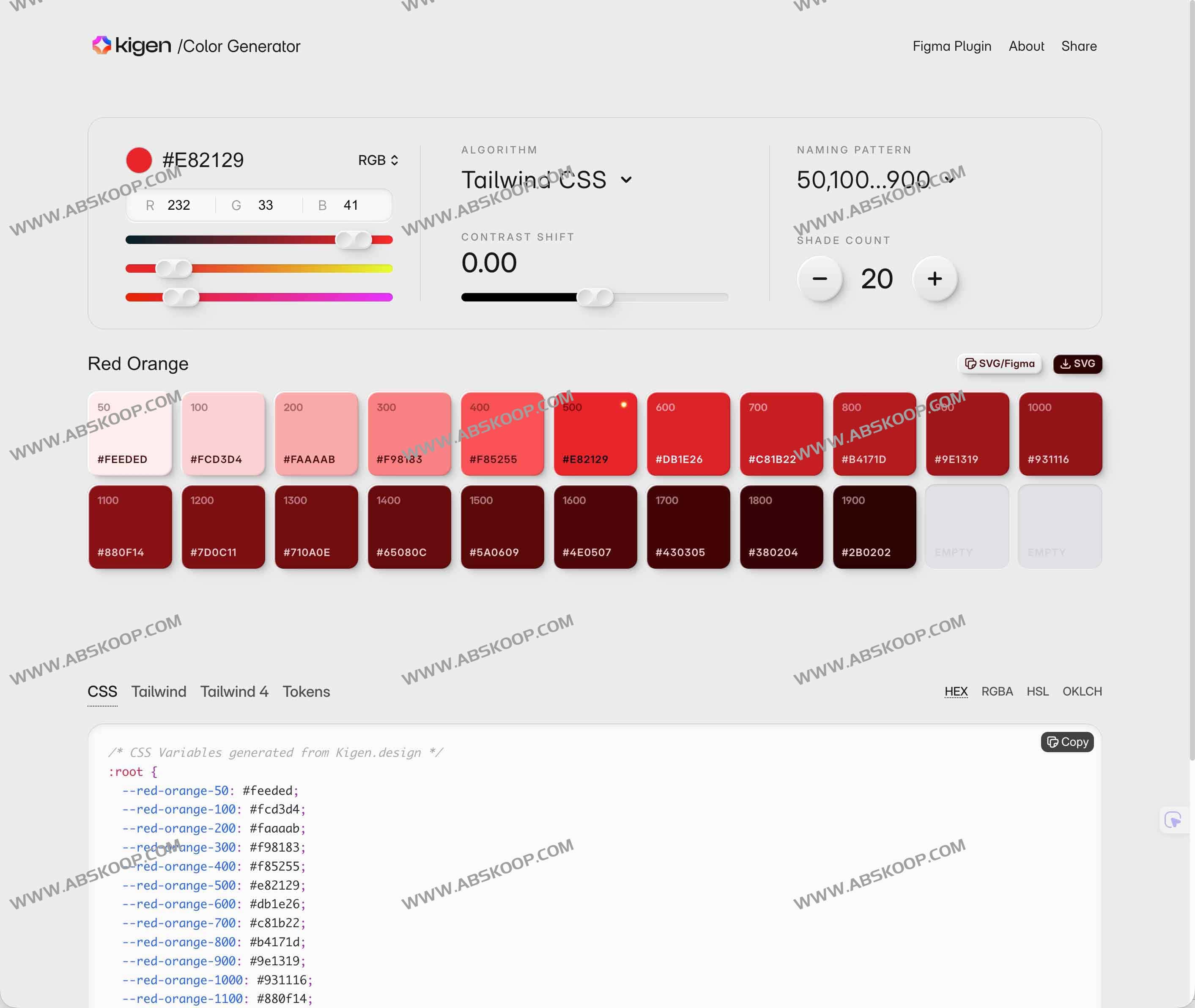 Color Generator Kigen：颜色生成器 一键打造专业级设计系统配色方案