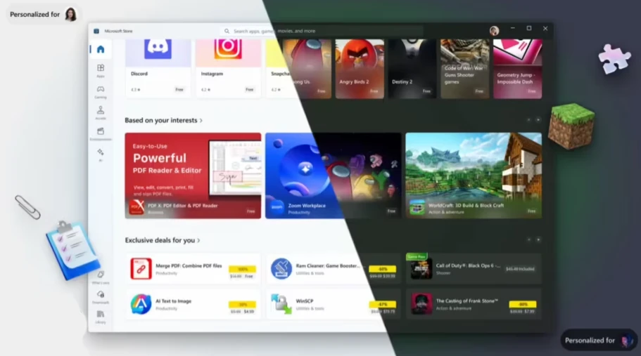 微软将改进 Microsoft Store 应用商店“个性化推荐机制”,涉及首页 / 搜索功能等插图 微软将改进 Microsoft Store 应用商店“个性化推荐机制”,涉及首页 / 搜索功能等插图