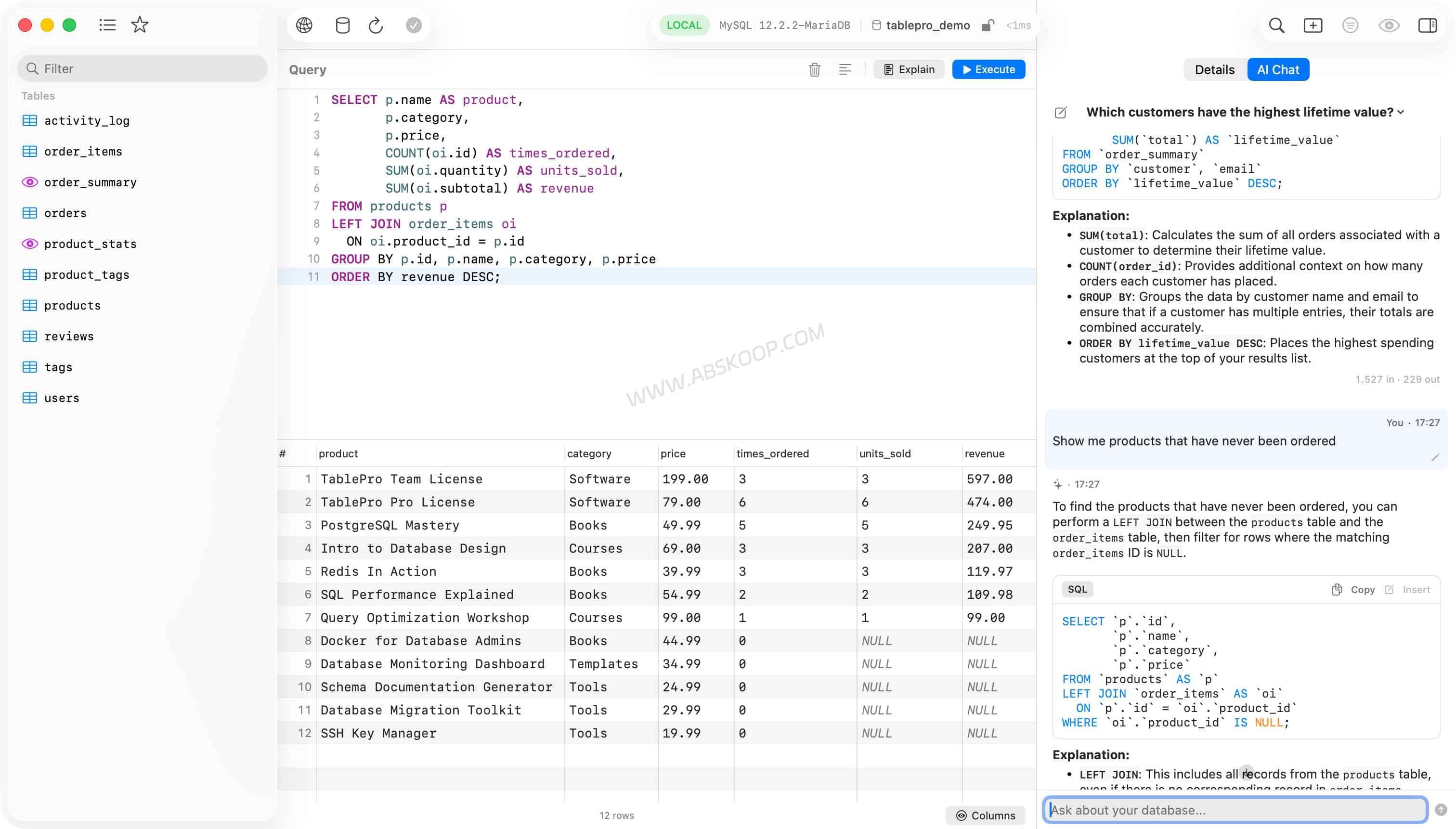 TablePro:开源原生 Mac 数据库客户端,支持 18+ 数据库与 AI SQL 助手 6 TablePro:开源原生 Mac 数据库客户端,支持 18+ 数据库与 AI SQL 助手