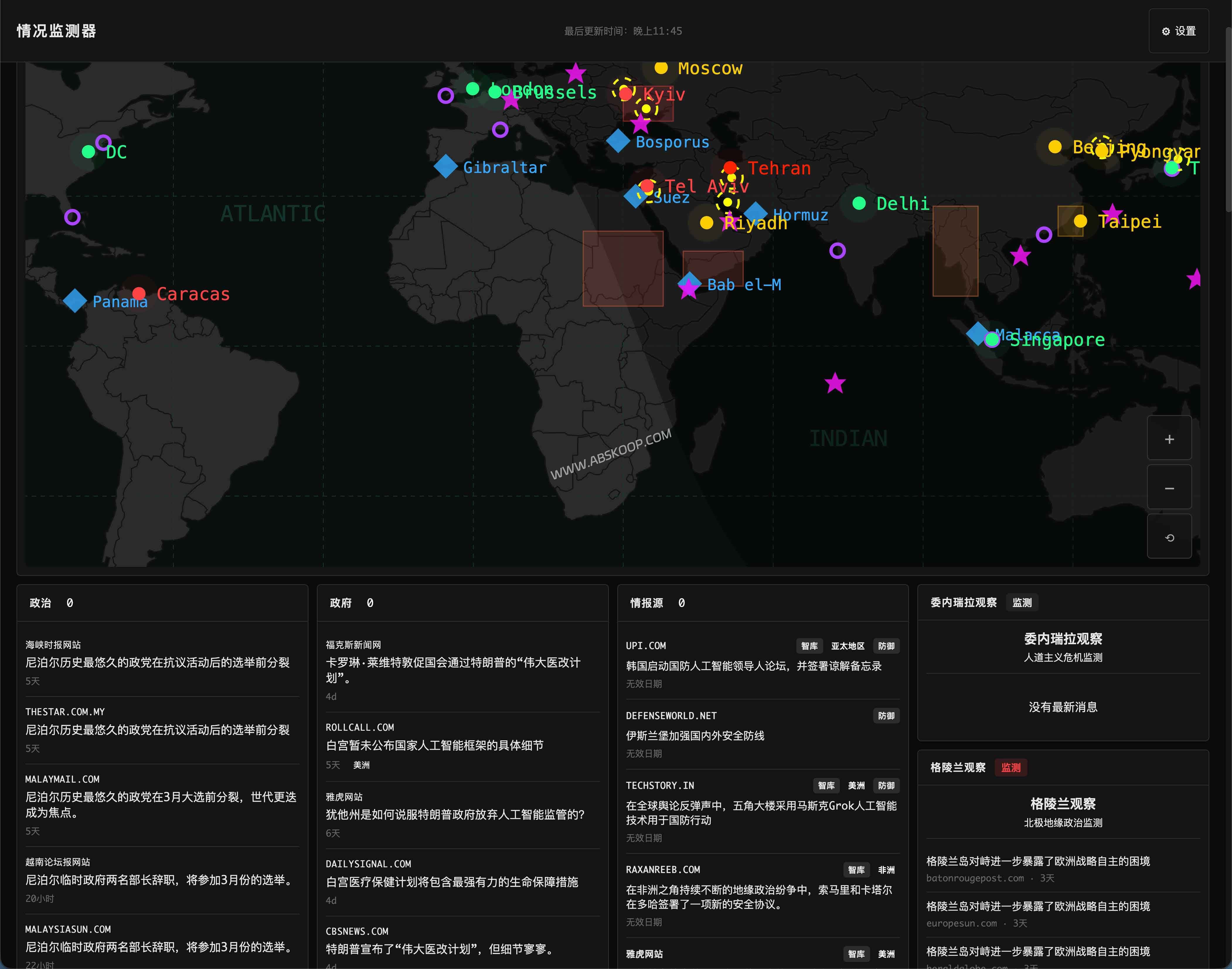 2026 实时信息监控：Situation Monitor 开源 OSINT 仪表盘评测