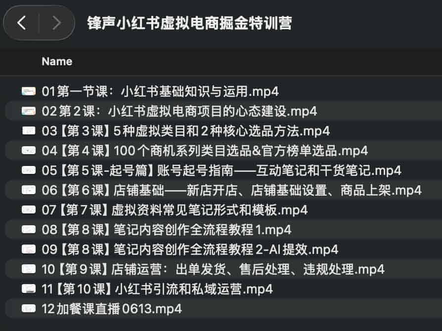 锋声小红书虚拟电商掘金特训营
