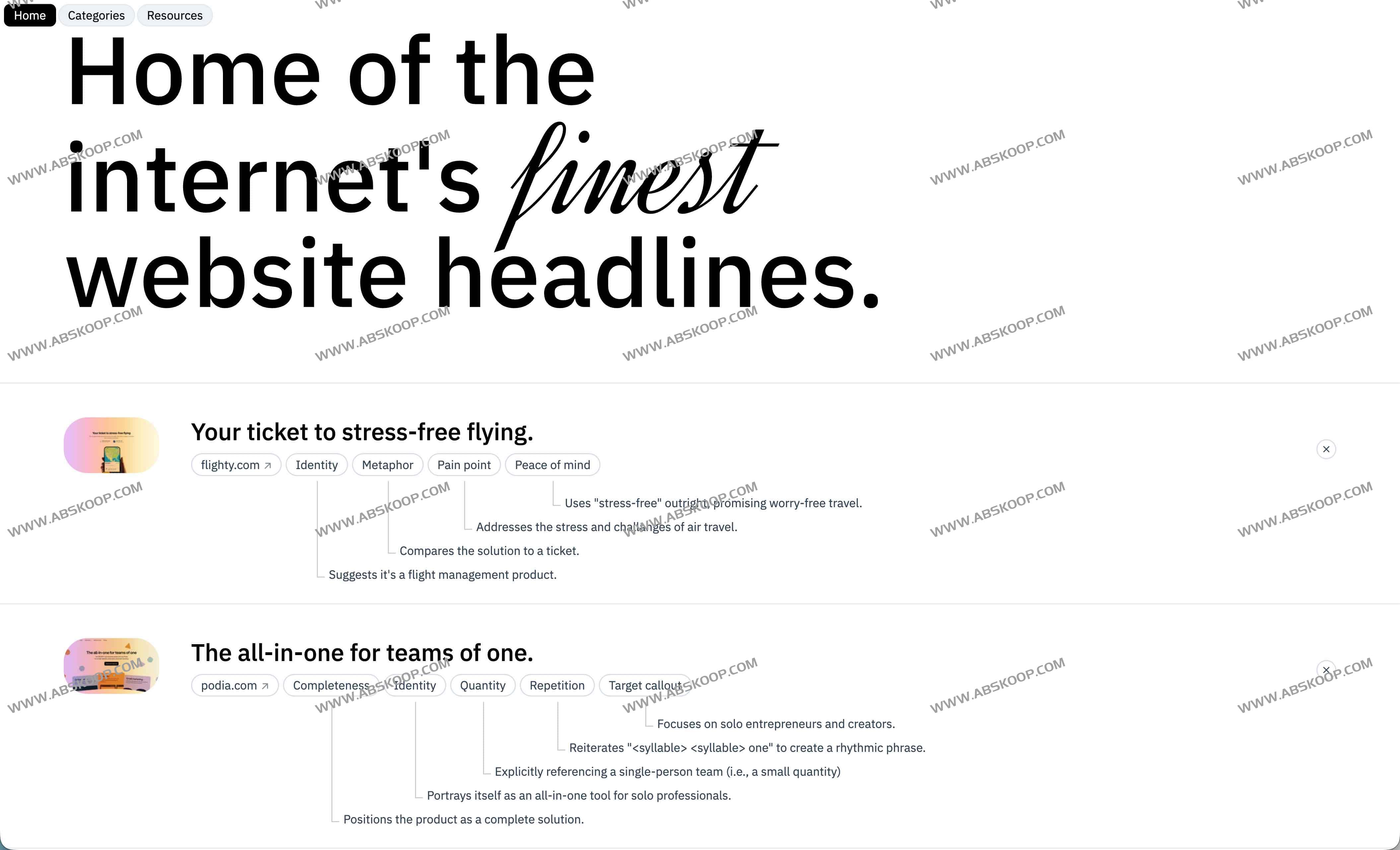 WebsiteHeadlines：网站标题灵感库 提升SaaS、B2B与DTC文案转化的实用工具
