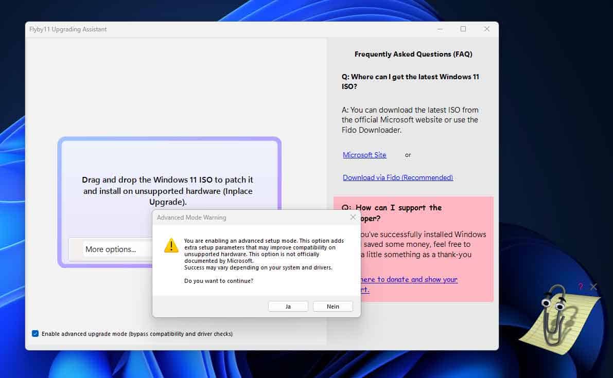 Flyby11：Windows 11升级助手 让不受支持硬件也能轻松升级到 Windows 11 24H2