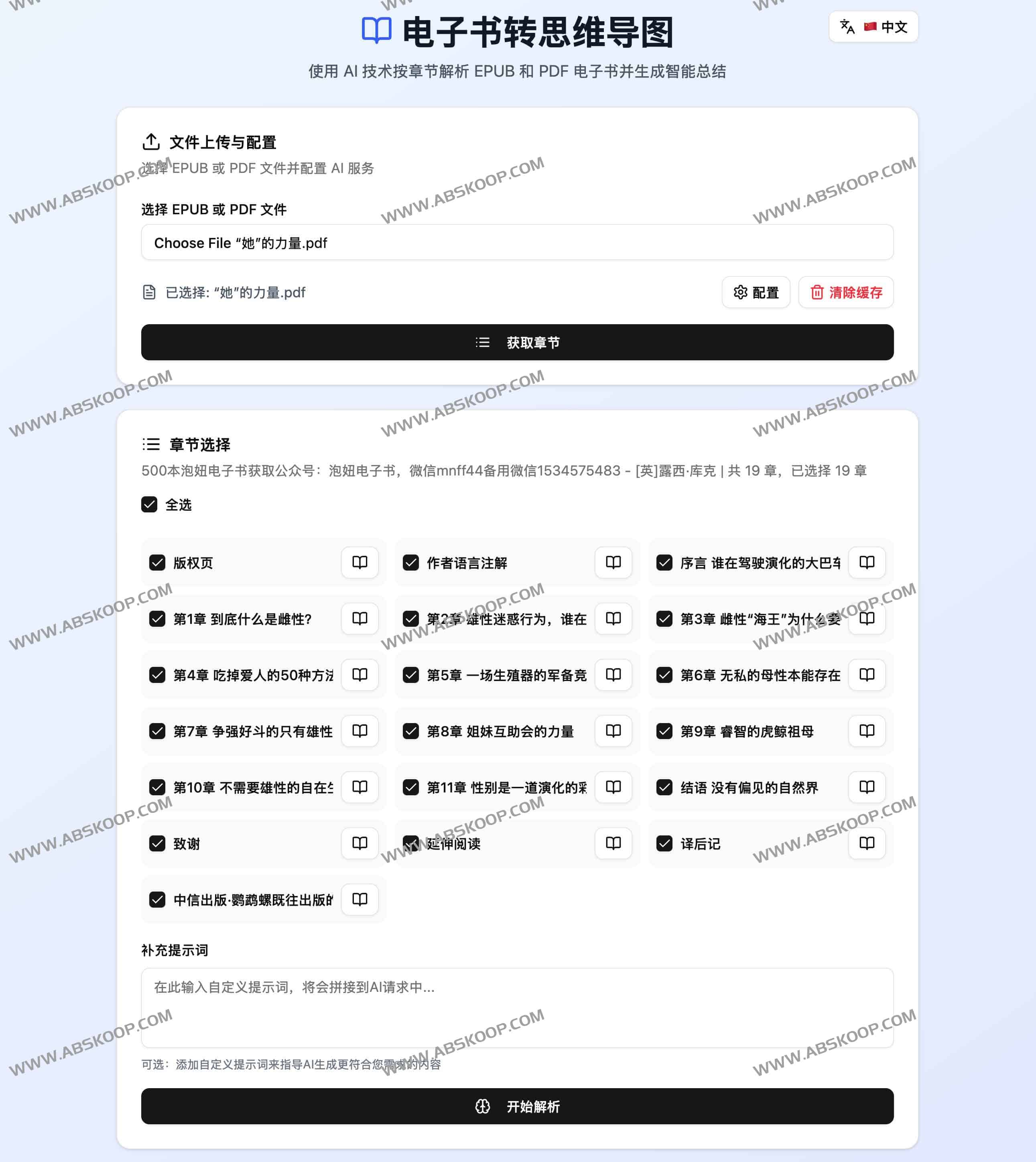 电子书转思维导图：用 AI 按章节解析 EPUB / PDF 并生成智能总结（支持 Gemini 与 OpenAI）