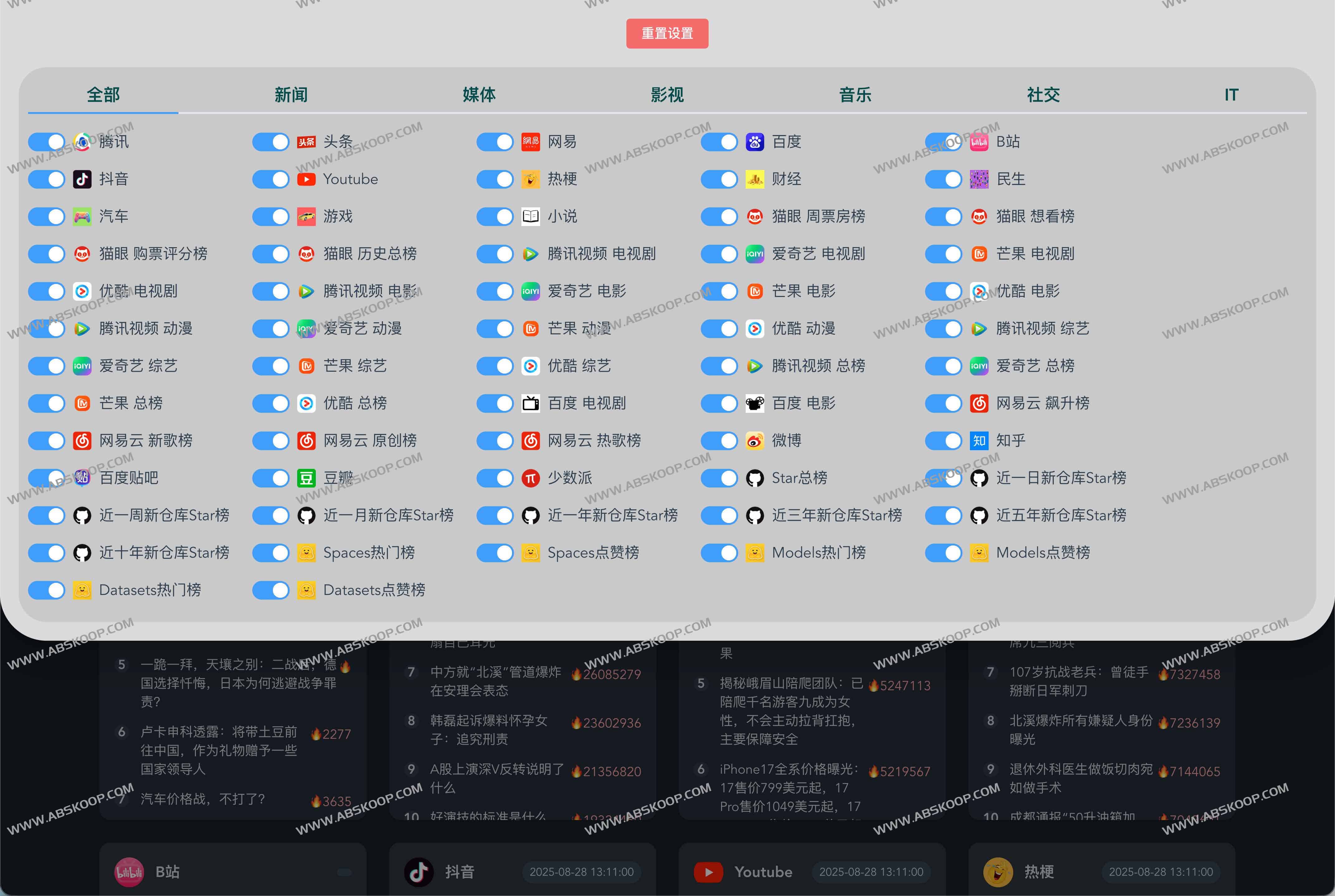 糖果梦热榜：实时开源的全网热门榜单工具