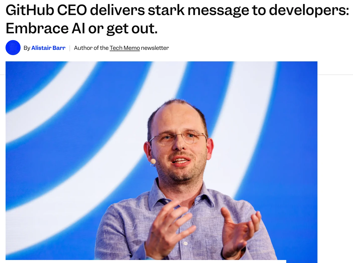 微软 GitHub CEO 警告:软件工程师要么拥抱 AI,要么转行插图 微软 GitHub CEO 警告:软件工程师要么拥抱 AI,要么转行插图