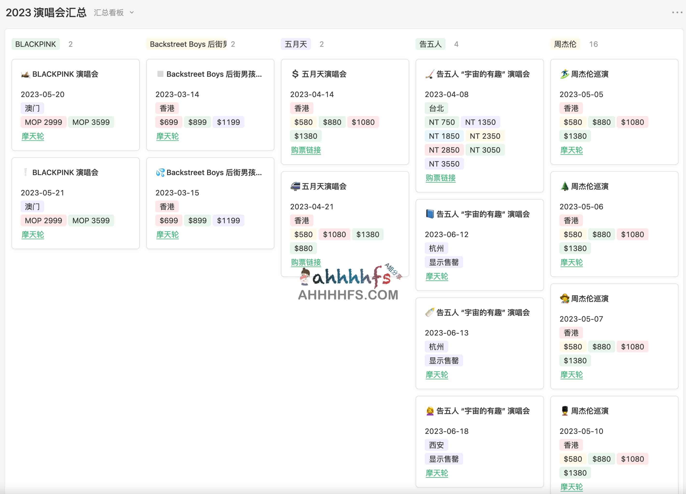 2023 年 160 场音乐节 + 演唱会超全汇总