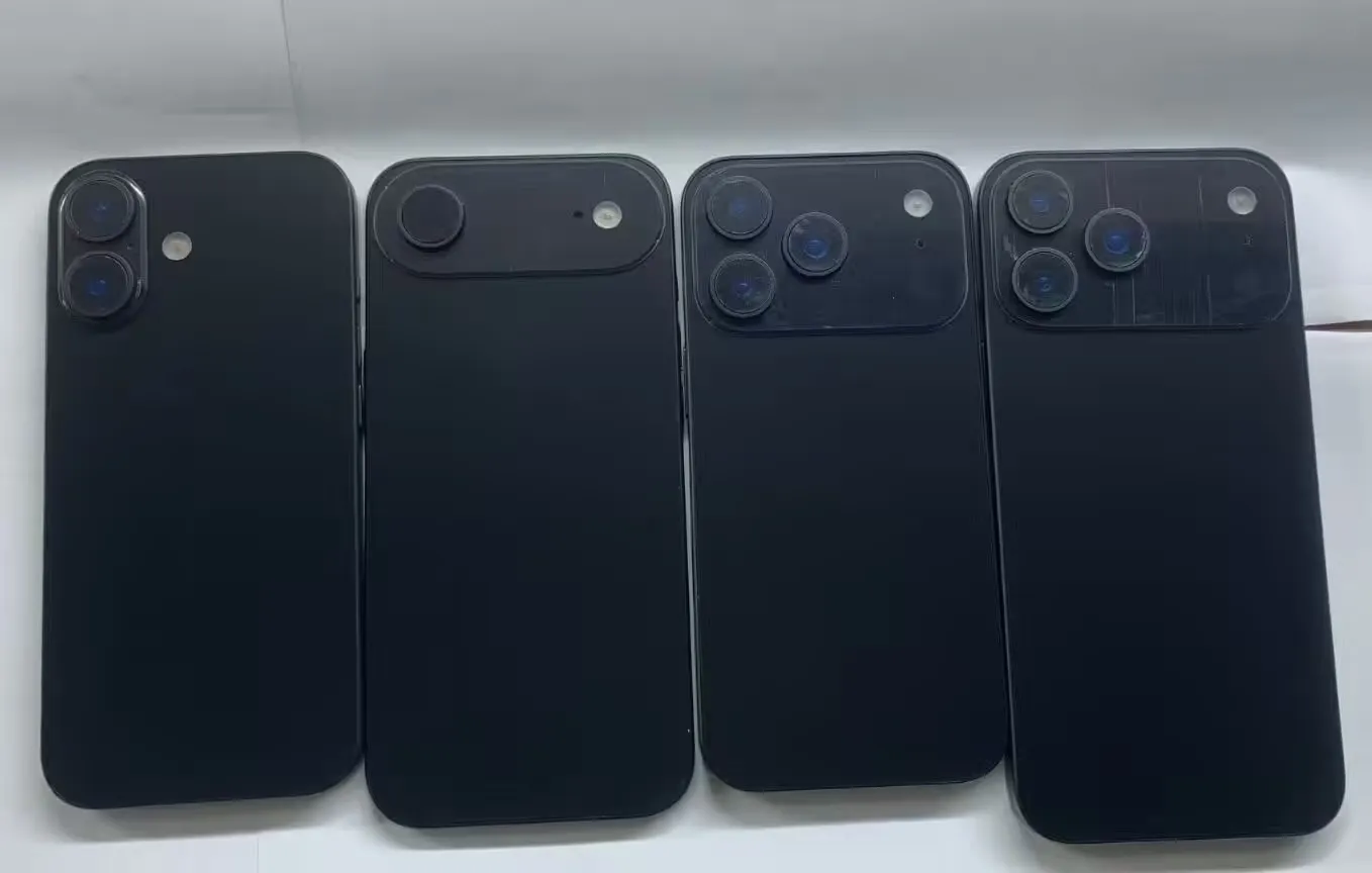 iPhone 17系列机模全家福曝光：标准版沿用经典、Air配长条跑道、Pro为横向大矩阵插图