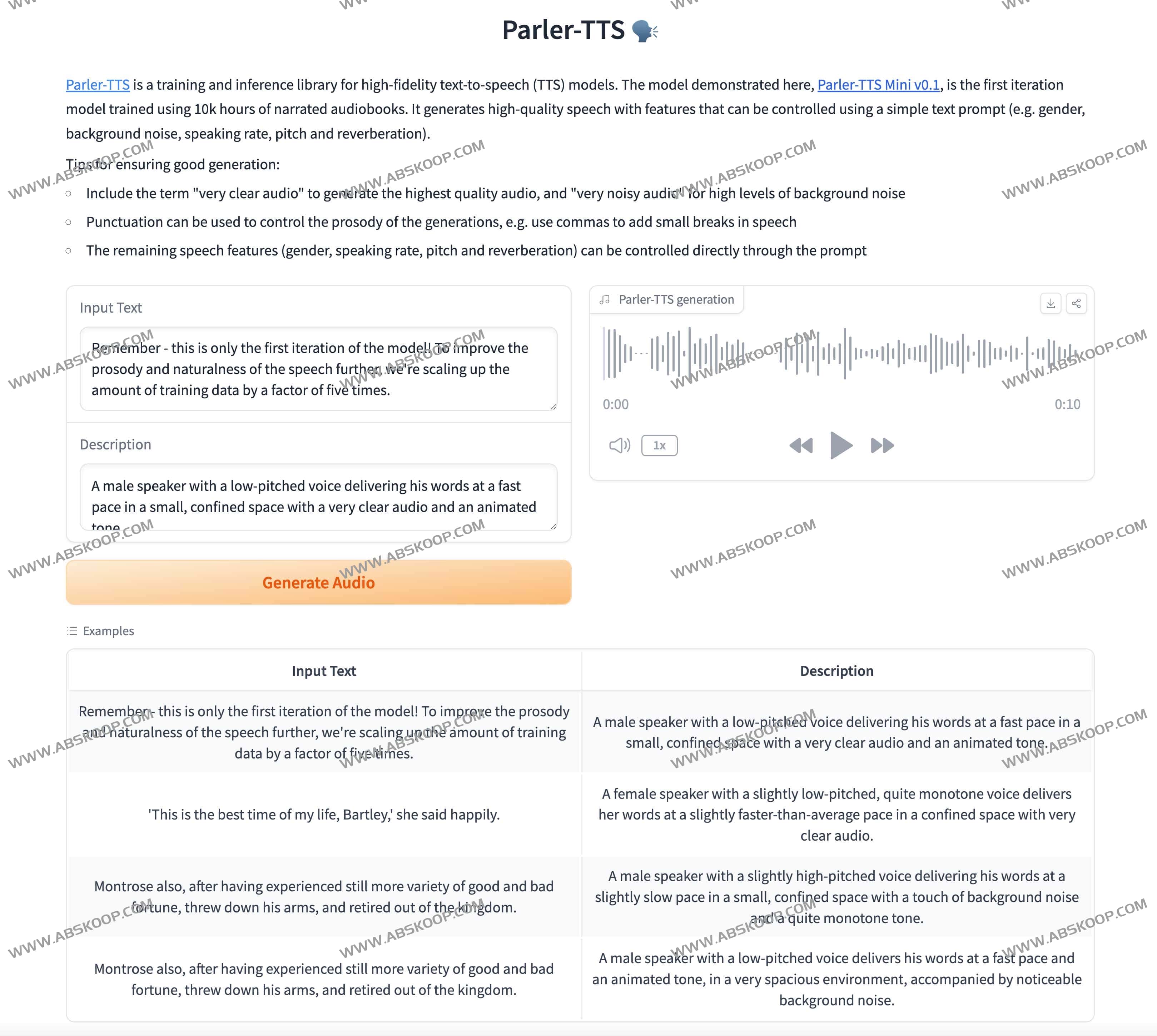Parler TTS-开源高质量文本转语音 (TTS) 模型