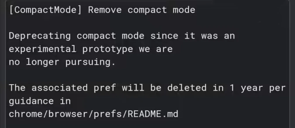 谷歌 Chrome 浏览器将移除“紧凑模式”插图1