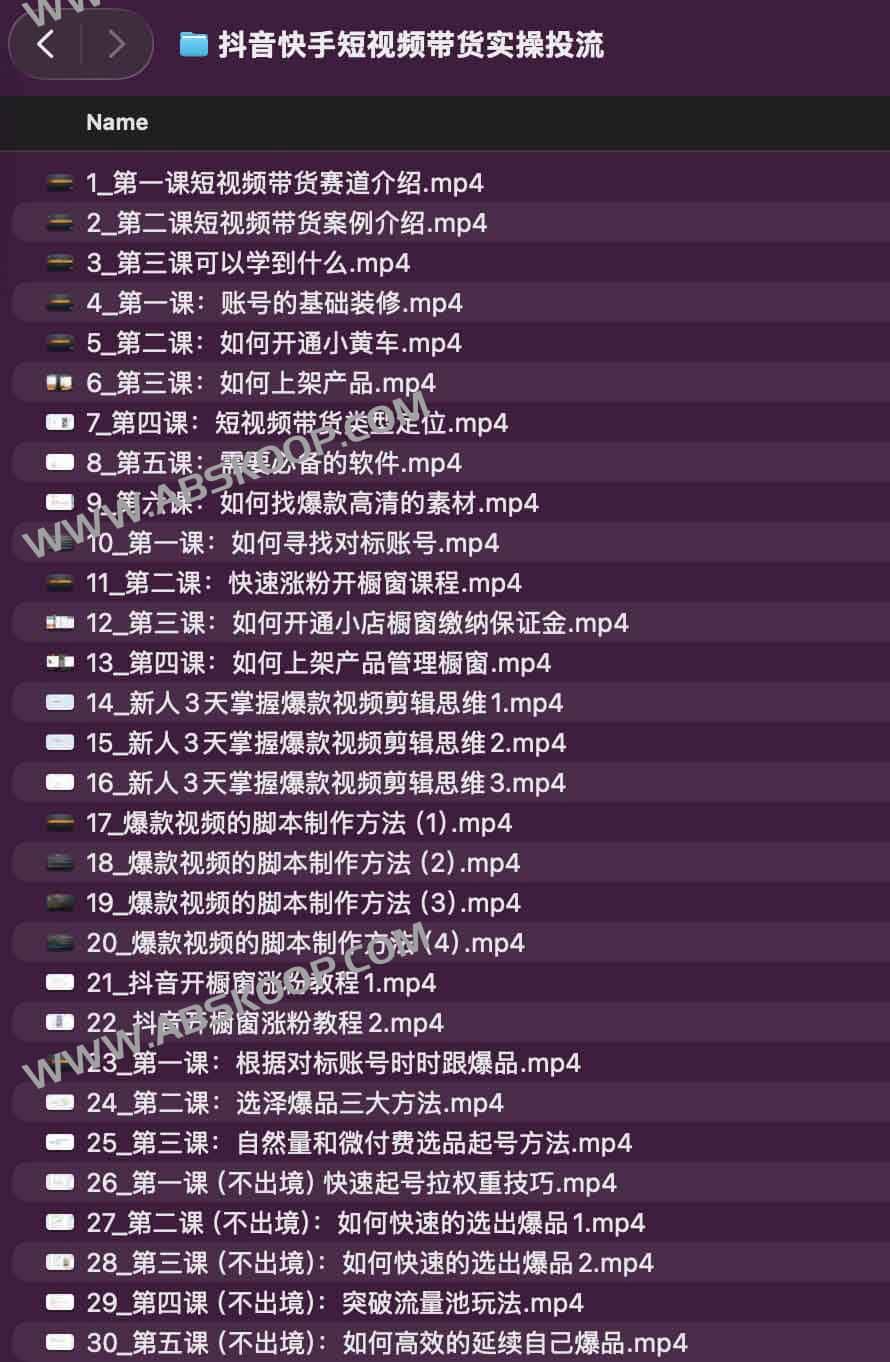 抖音快手短视频带货实操投流