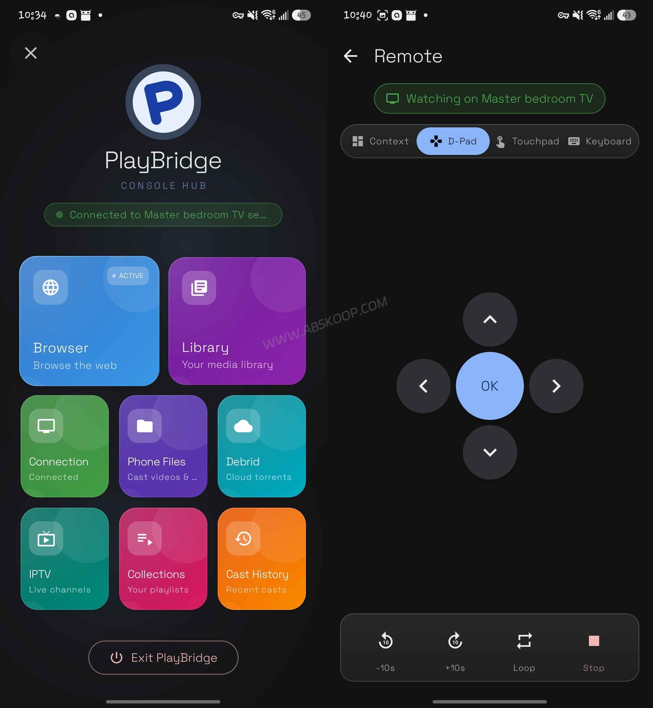 PlayBridge 应用界面截图