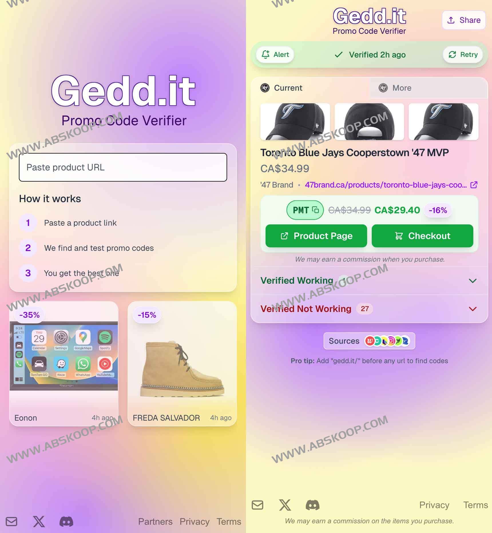 Gedd.it 优惠码验证器：自动查找并验证全网最优促销代码