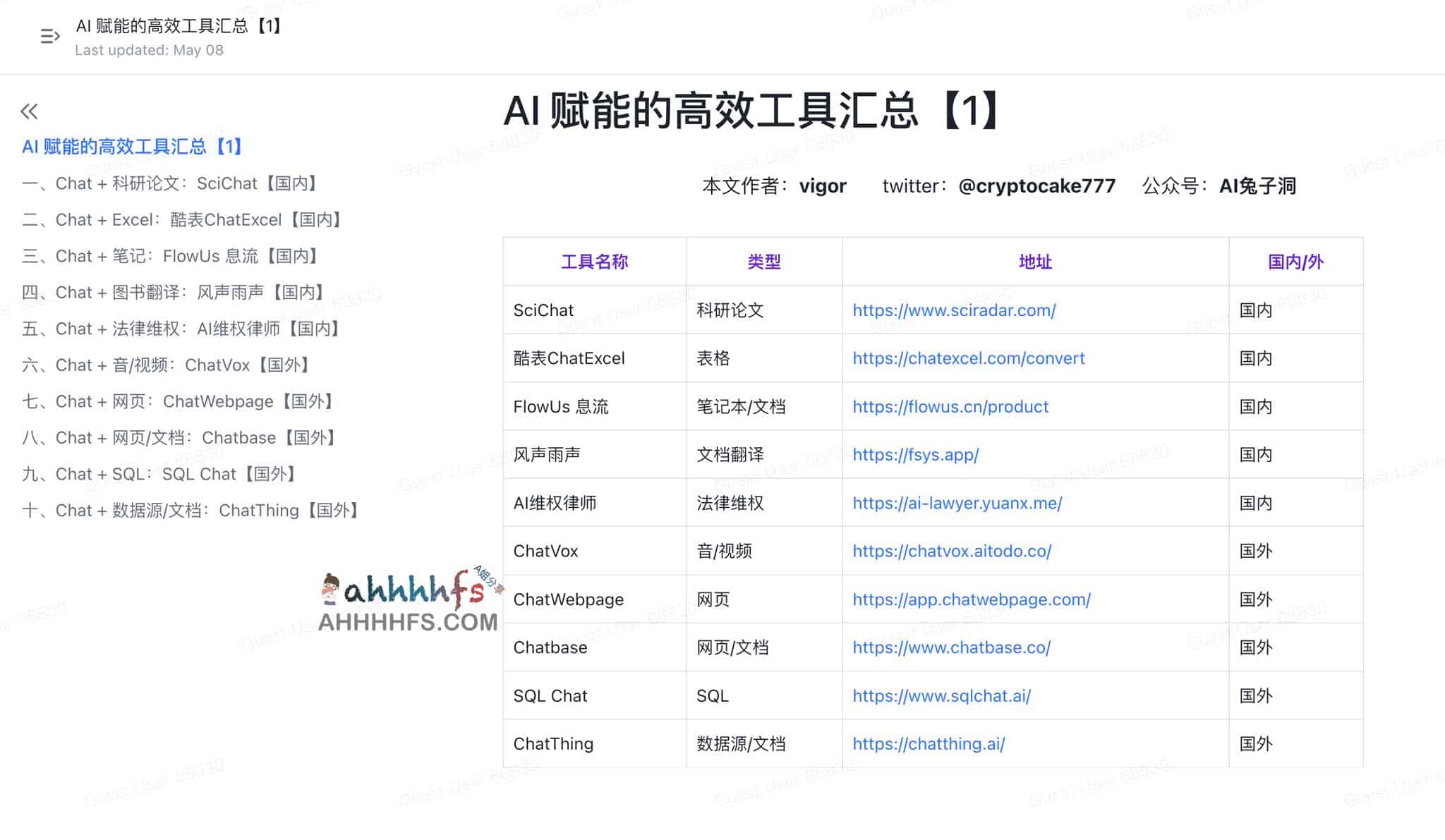 AI赋能的高效工具汇总