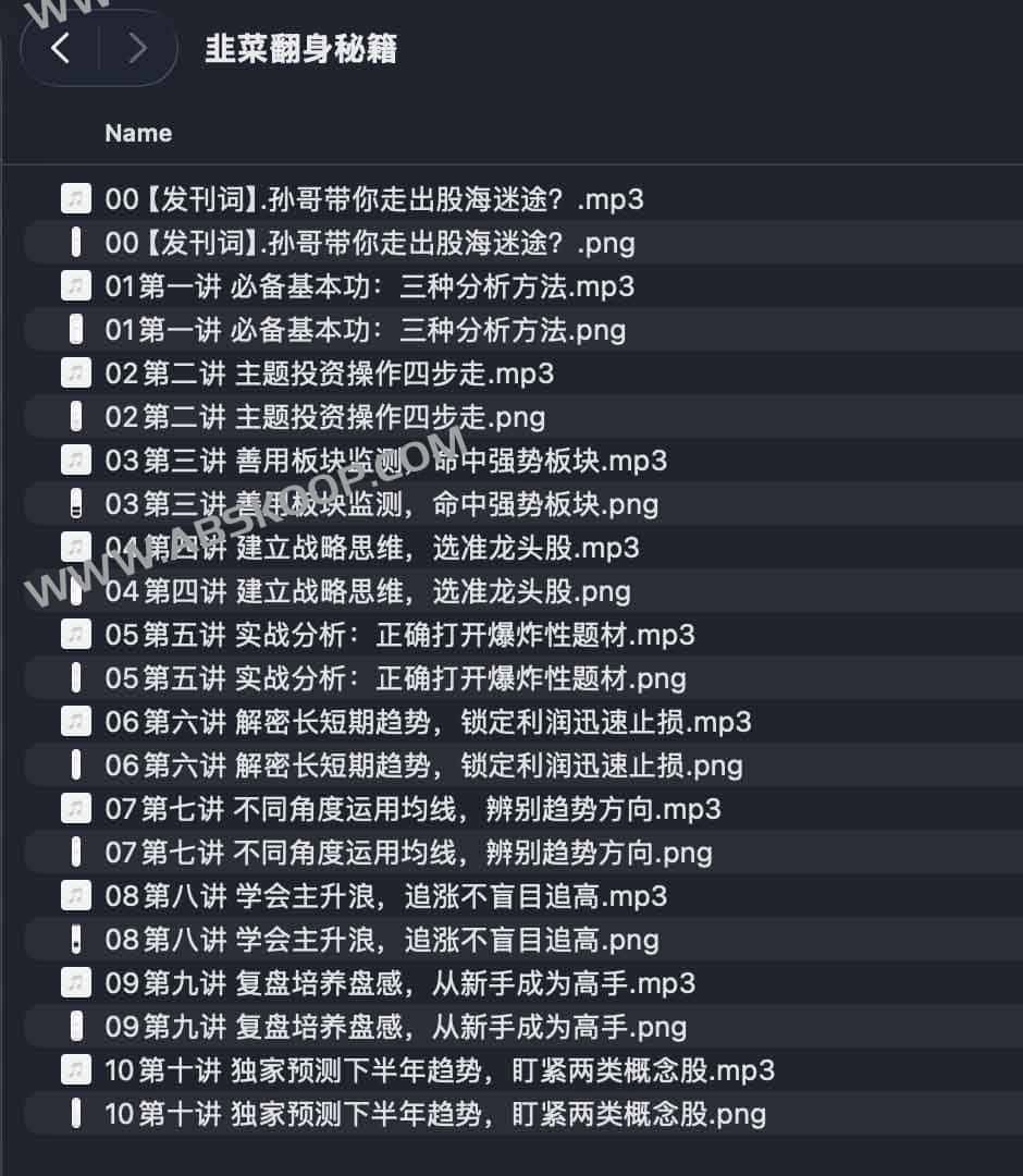 韭菜翻身秘籍