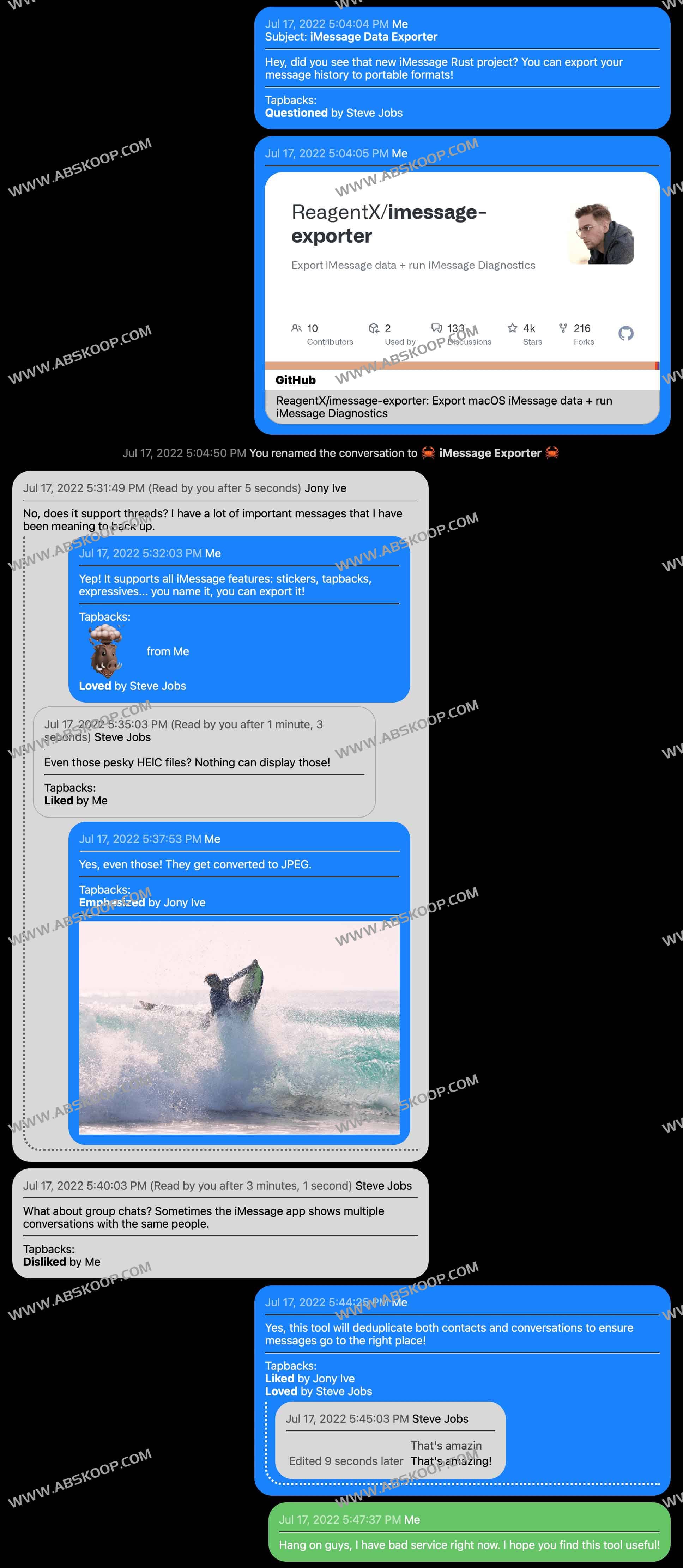 iMessage Exporter：开源跨平台的 iMessage 数据导出与诊断工具